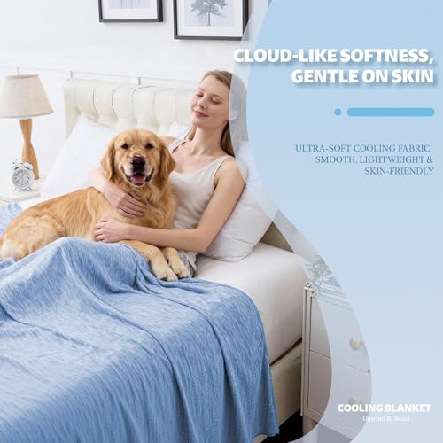Image of Cooling Blanket King Size, 90 inchx108 inch Cooling Blankets for Hot Sleepers, Cold Blanket Thin Lightweight Breathable Soft for Couch Bed, Lightweight Blanket Keep Cool for Night Sweats