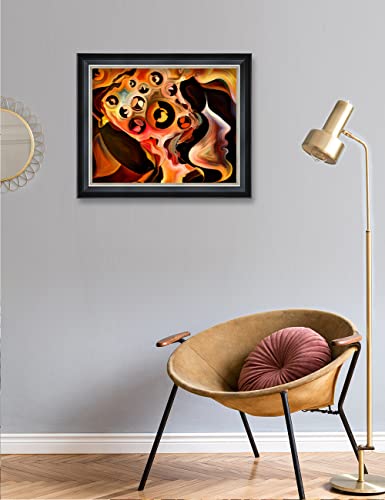 Decorarts - Abstract Art(Forces Of Nature Series), Giclee Prints Modern Artwork Printed On 100% Cotton, Wall Art For Home Decor. 20X16, Framed Size: 23.25X19.25 #TOP2