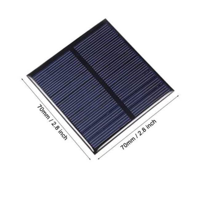 Image of Square Shape Mini Solar Panel, 6V, 100 mAh, 70x70x3 mm, for DIY Projects, Pack of 5