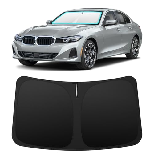 INSAUTO Custom Fit Windshield Sun Shade Accessories for BMW 3 Series 2019-2026 (330i/M340i) Foldable Front Window Sunshade UV & Heat Reflector Keeps Interior Cool Includes Storage Bag