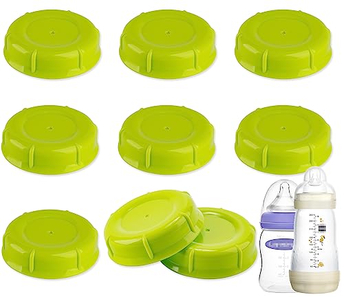 Image of (9-PCs) Travel Bottle Caps Compatible with Lansinoh MAM Bottles, Storage Lids Replacement
