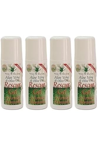 Roll On ResCue Gel Aloe Vera Con Efecto Inmediato Del Alivio Del Dolor con efecto analgésico en Articulaciónes, Cervicales Masaje Practico de Aplicar Alivia Tus Dolores Pack 4 Unidades