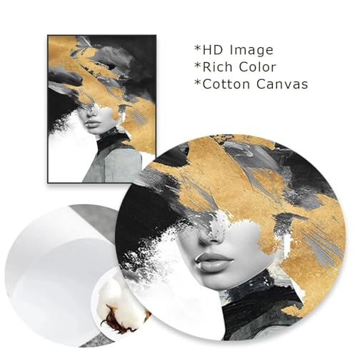 Impression couleur or visage femme affiche abstraite moderne 80x120cm - 4
