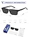 VANLINKER Retro Rectangular Polarized Sunglasses for Women Men Trendy Small Chic 80s 90s Square Sun Glasses VL9877,Black