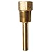 Winters TBR Series Brass Bi-Metal Threaded Thermowell, 4" Stem, 3/4" NPT Male x 1/2" Female NPT