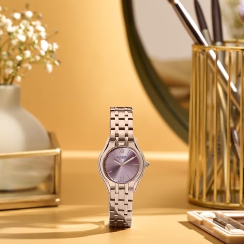 Image of Sonata Poze 8 Quartz Analog with Pink Dial IP Rose Gold Stainless Steel Strap Watch for Women - SP80168WM01W