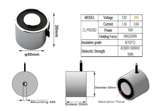 Aimant électrique magnétique à ventouse 12V CC pour automatisme - 4