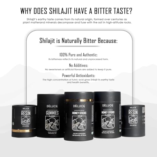 Image of Deluce Shilajit Energy Sips | With 100% Pure Shilajit /Shilajeet | 600 mg Shilajit /Stick | Boosts Energy & Stamina | 30 Sachets | Honey Flavour (30 N) (30N GOLD HONEY STICKS)