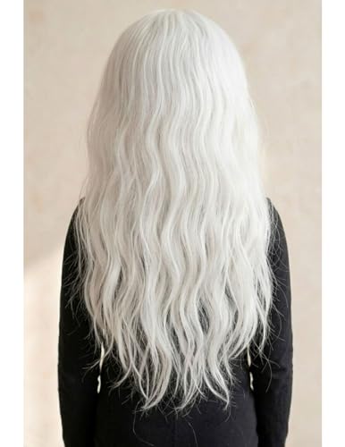 Image of BookMyCostume Long White Hair Extension Wig - Perfect for Fancy Dress, Old Lady Look, Halloween, Stage Performances & Role Play Costume for Kids & Adults