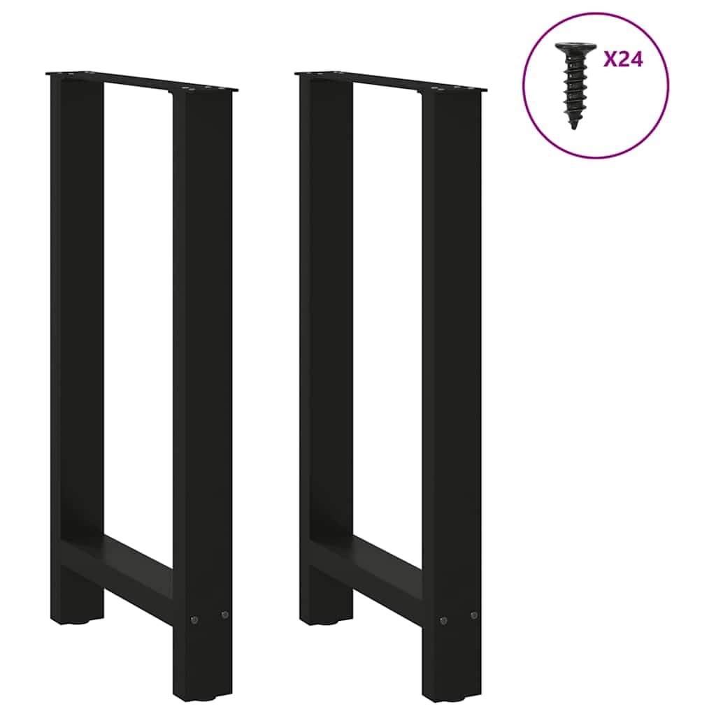 vidaXL Patas para Mesa de Bar Negras (2 Unidades, 50 x 90-91 cm, Acero)