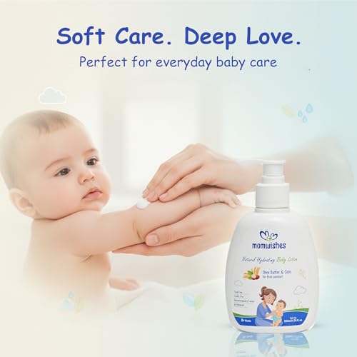 Image of Ayurvedic Natural Hydrating Baby Lotion for Babies & Kids | With Sweet Almond Oil, Shea Butter, Coconut Oil, Aloe Vera & Chamomile | Non-Greasy, Gentle, Toxin-Free Daily Moisturizer for Soft Baby Skin (200ml)