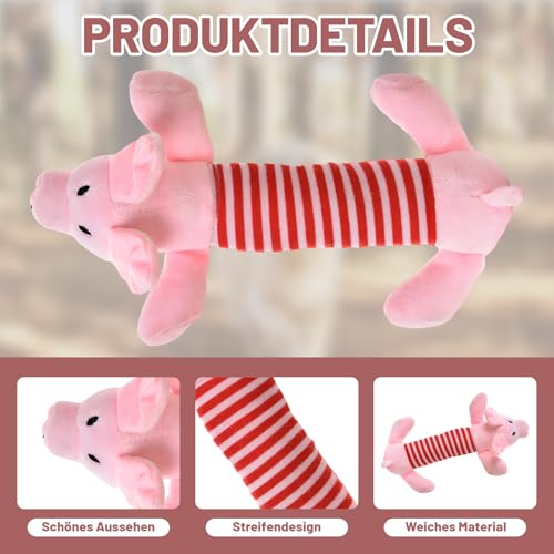 ZocRjvN Anti Stress Pig für Hunde, hundespielzeug unzerstörbar, Hundespielzeug Schwein Für Angstreinigung, Interaktives Kau-Spielzeug Für Kleine und Große Rassen, 22 x 10 cm