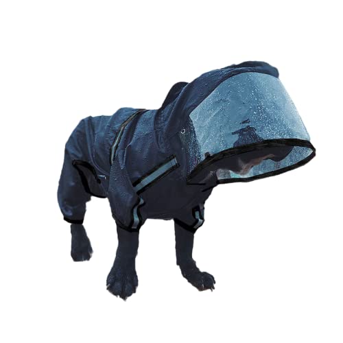 Capa de chuva para cães impermeável ajustável com luz refletiva para cães casaco de pelúcia impermeá