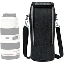 Lente 28 200 Nikon DLD-K Funda acolchada gruesa resistente al agua para lente de cámara réflex digital con correa de hombro compatible con Canon 70-200/2.8 Nikon 70-200/2.8 SIGMA APO DG 70-300mm 1:4-5.6 (negro)