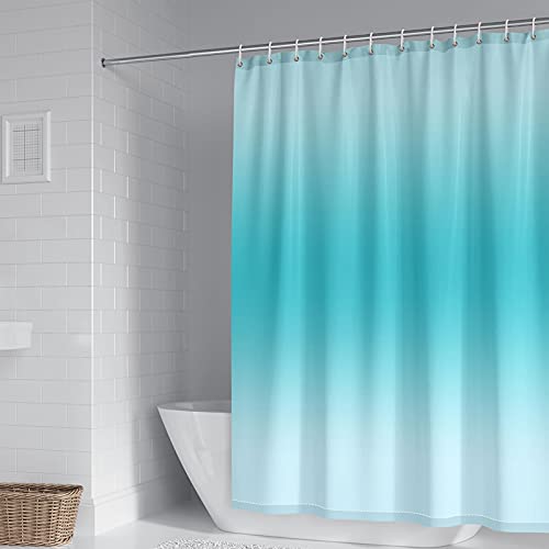 Rideau de douche bleu dégradé pour ambiance bien-être et spa