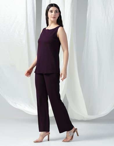 Image of Selvia Women's Tops and Trouser Co ord Set| Ribbed Lycra Dress for Woman Stylish