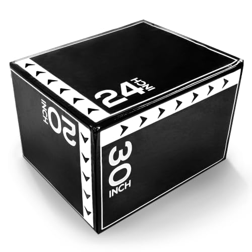 Image of BalanceFrom 3-in-1 Foam Plyometric Jump Box for Home Gym, Multiple Heights.