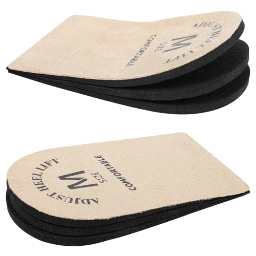 Wanmu 2Pcs Adjustable Heel Lift Inserts for Shoes, 3 Layers Height Increase Insoles for Women Men Achilles Tendonitis, Plantar Fasciitis, Shoe Lifts, Heel Pain, Leg Length Discrepancy(Medium)