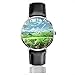 Produktbild Grass Landscape Beauty Scene Clo Lederuhr Unisex Fashion Armbanduhren Scratch Resist Watch Durable Wear Uhren