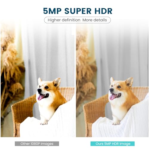 5MP Indoor Security Camera with Phone App, AI Motion Detection & Night Vision