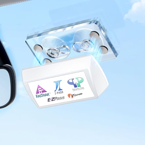 ESVNE Magnetic EZ Pass Holder for Windshield – EZPass Holder with Strong Suction Cup Mount & Ultra Secure Neodymium Magnets – Universal Fit for EZ Pass Mini, IPass, SunPass & Most US Toll Tags
