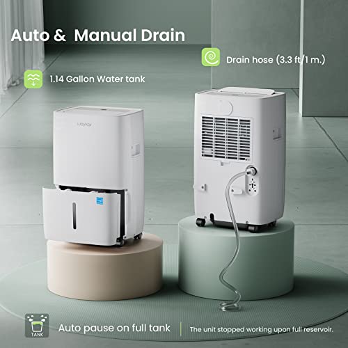 Waykar 80 Pints Energy Star Dehumidifier For Spaces Up To 5,000 Sq. Ft At Home, In Basements And Large Rooms With Drain Hose And 1.14 Gallons Water Tank #TOP3