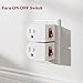 Oviitech 4 Pack Grounded Outlet Wall Tap Adapter with On/Off Power Switch，Single Outlet with Switch in White