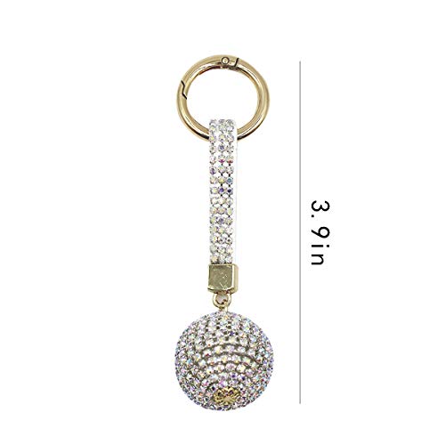 Aibearty Fashion Shiny Rhinestone Crystal Ball Keychain Car Bag Purse Charm Pendant Key Ring For Women Girls Gift #TOP5