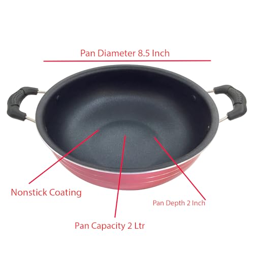 SHRIYA Wok Antiadherente 2 Litros con Tapa Acero Inoxidable miniatura 2