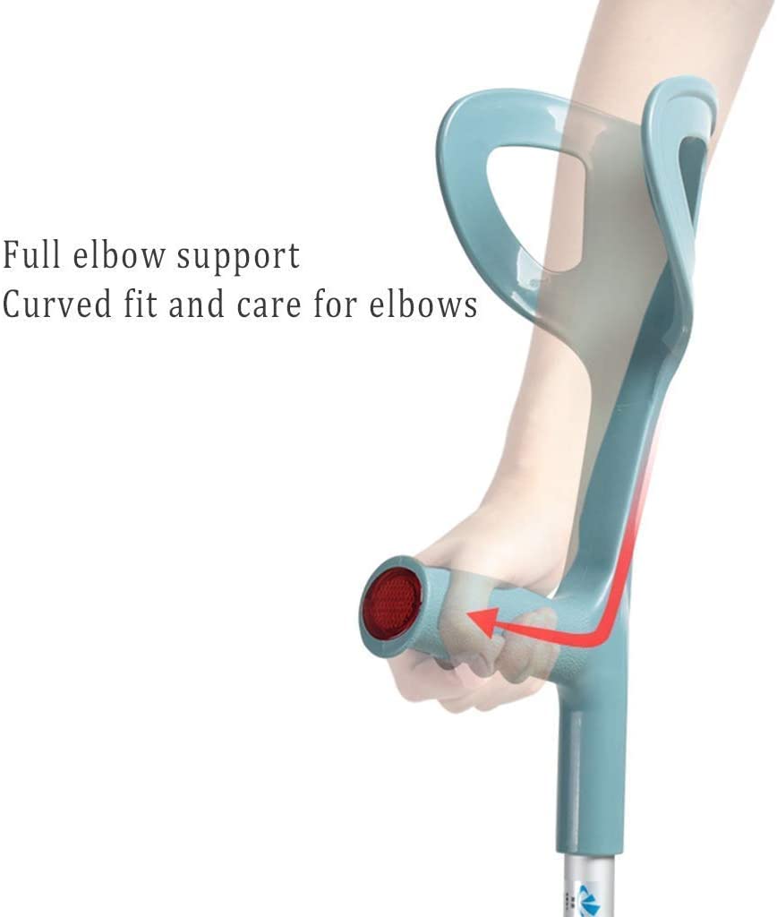 Muletas de antebrazo CANES ajustables Muletas de antebrazo livianas con puño abierto, mango de muñeca ajustable y cómodo, resistente para adultos estándar y altos, muleta de brazo liviana de aluminio