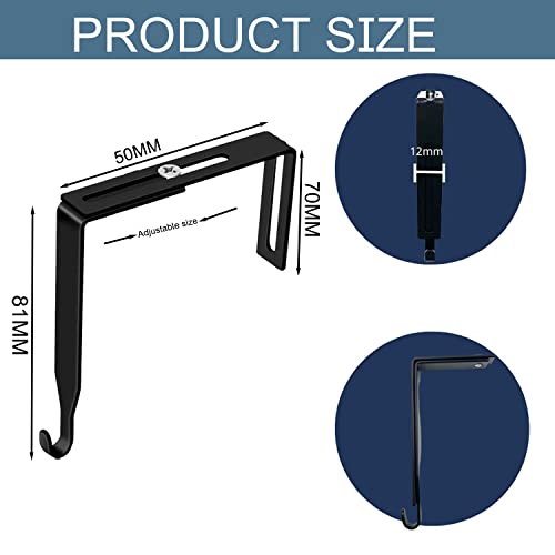 Jctinutl Adjustable Cubicle Universal Partition Hanger Set Metal Black Cubicle Hooks Door Mirror Hangers, Adjusted To Fit Panels With 1 3/8 Inch To 3 1/2 Inch Thickness For Office Whiteboard (8 Pack) #TOP2