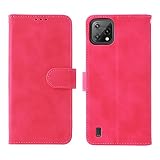 WEIOU Leather Folio Cover per BlackView A55, Custodia in Pelle PU Magnetica Libro Flip Portafoglio con [Funzione Stand]. Rosso