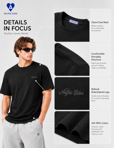 Image of Aelfric Eden Mens T Shirts Casual Heavyweight Cotton Classic Tees Short Sleeve Tops