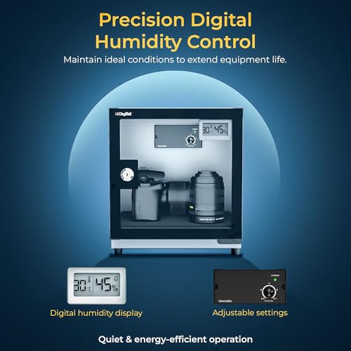 Image of Digitek AB 20 C Dry Cabinet 20L for Camera & Lens Storage, Moisture, Fungus & Dust Protection, Anti Rust Design, Lock & Key Security, Durable Glass Door