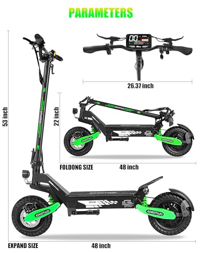 Image of Electric Scooter Adults, Up to 31MPH,11 inch Off-Road Tires, 20 /45 Mile Range | 1200W /2400W,31MPH /40MPH, Fast E-Scooter,Heavy Duty, Full Suspension,Commuting