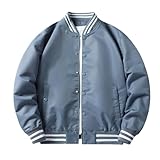 BoShiNuo Chaqueta de béisbol con cremallera para hombre para primavera y otoño, chaqueta de piloto de trabajo, HH-1101, L
