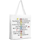 Geschenke für Erzieher, Baumwolltasche mit Liebevollem Spruch, Geschenk Erzieherin Weihnachten Abschiedsgeschenk Erzieherin – HERZLICH, EINZIGARTIG, MUTMACHERIN
