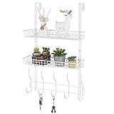 HOCHWERTIGES MATERIAL: Das praktische Türregal für Haushalts-Utensilien ist aus robustem Metall gefertigt und mit einer Chrom Ummantelung veredelt, die Haken verfügen über einen Kratzschutz durch den schlichten Look ist das Hängerregal geeignet für alle Räume.