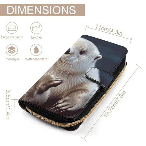 White Otter Wallet Multifunctional Wallets for Men Compact Wallet Purse Passport Bag2