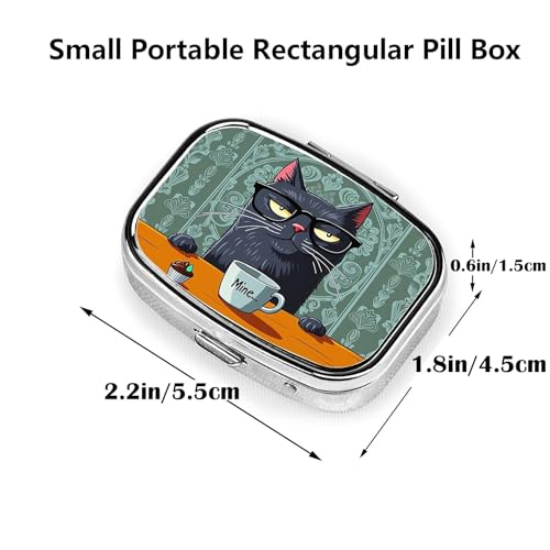Petite boîte à médicaments rétro ABLESKY avec miroir pour éviter les oublis - 3