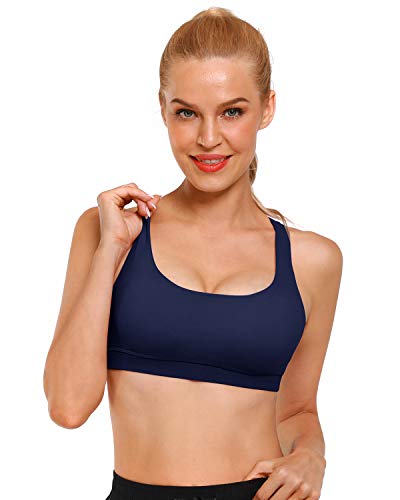 Sutiã esportivo feminino OMANTIC – Sutiã esportivo cruzado nas costas com alças acolchoadas e suport
