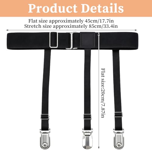 Prasacco Women Thigh Garter Belt Plus Size, High Elastic Suspender Belt with Metal Clips Suspender Garter Belts for Thigh High Stockings for Stockings, 6 Strap Design - Thumbnail 3