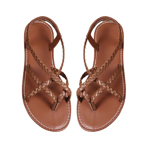 Generico Sandali Donna Estivi Eleganti Vintage Scarpe Infradito Antiscivolo Comodi Punta Aperta Sandali Piatti Bassi Moda Leggere Sandalo Da Mare Spiaggia Morbida Sandalo Da Passeggio 2025