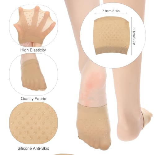 8 Pairs Toe Topper Socks for Women, No Show Toe Topper Half Sock Non-Slip Liner Half Socks for Heels Mules3