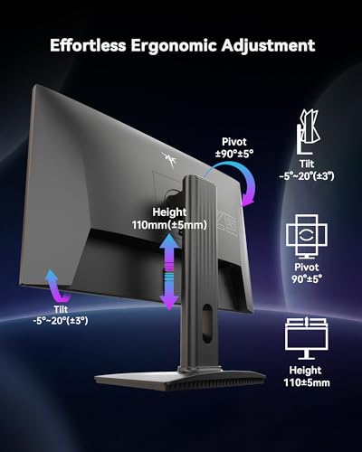 Image of KTC 24.5 Inch 240Hz Gaming Monitor, FHD Computer Monitor Vertical 1080P, Fast IPS Panel, 1ms MPRT, Adaptive Sync, 94% DCI-P3, HDR 400, HDMI DP Ports, Tilt /Pivot /Height Adjustment, VESA Mount, H25T7-3