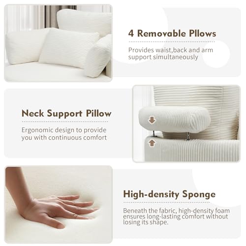 Sillón Giratorio Oversized Blanco con Otomán miniatura 6