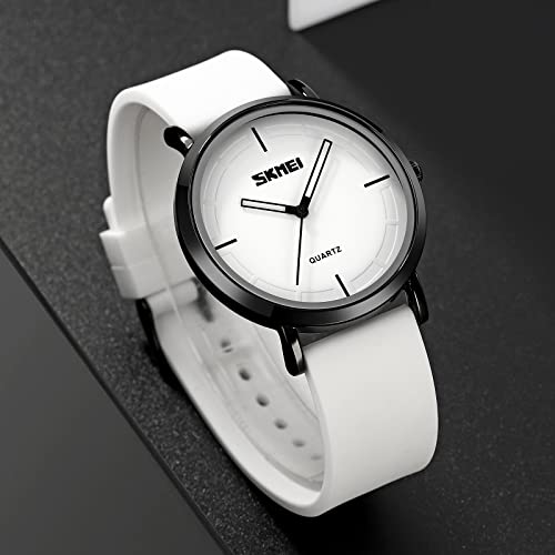 FANMIS Men's Fashion Minimalist Analog Quartz Watch Business Ultra-Thin Sports Military Watch Waterproof Calendar for Unisex Outdoor Watch with Silicone Strap3