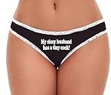 Knaughty Knickers My Sissy Husband Has A Tiny Cock - Cuck Hubby Size Hotwife Black and White Bikini Panties Adult Flirty Fun