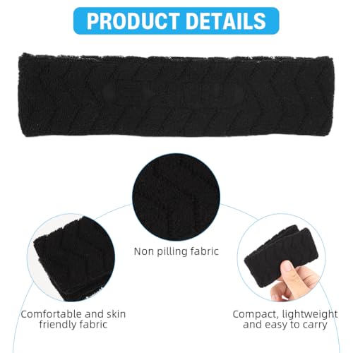Image of Proberos Sport Headband for Men & Women, Premium Cotton Moisture-Wicking Breathable Anti-Slip Hair Band Fashion Sport Soft Stretchy Headband for Running, Jogging, Yoga, Workout, Basketball, Black