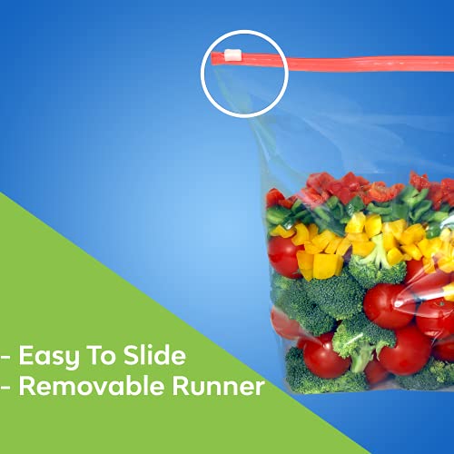 Image of Zipify Zip Lock Bag, Slider Bag | Pack of 15-5L, 5M, 5S | Ziplock Pouch, MultiPurpose Storage, Zip Lock Bag For Fridge, Travel Packing, Reusable and Reclosable, Leak- Proof, Food Grade